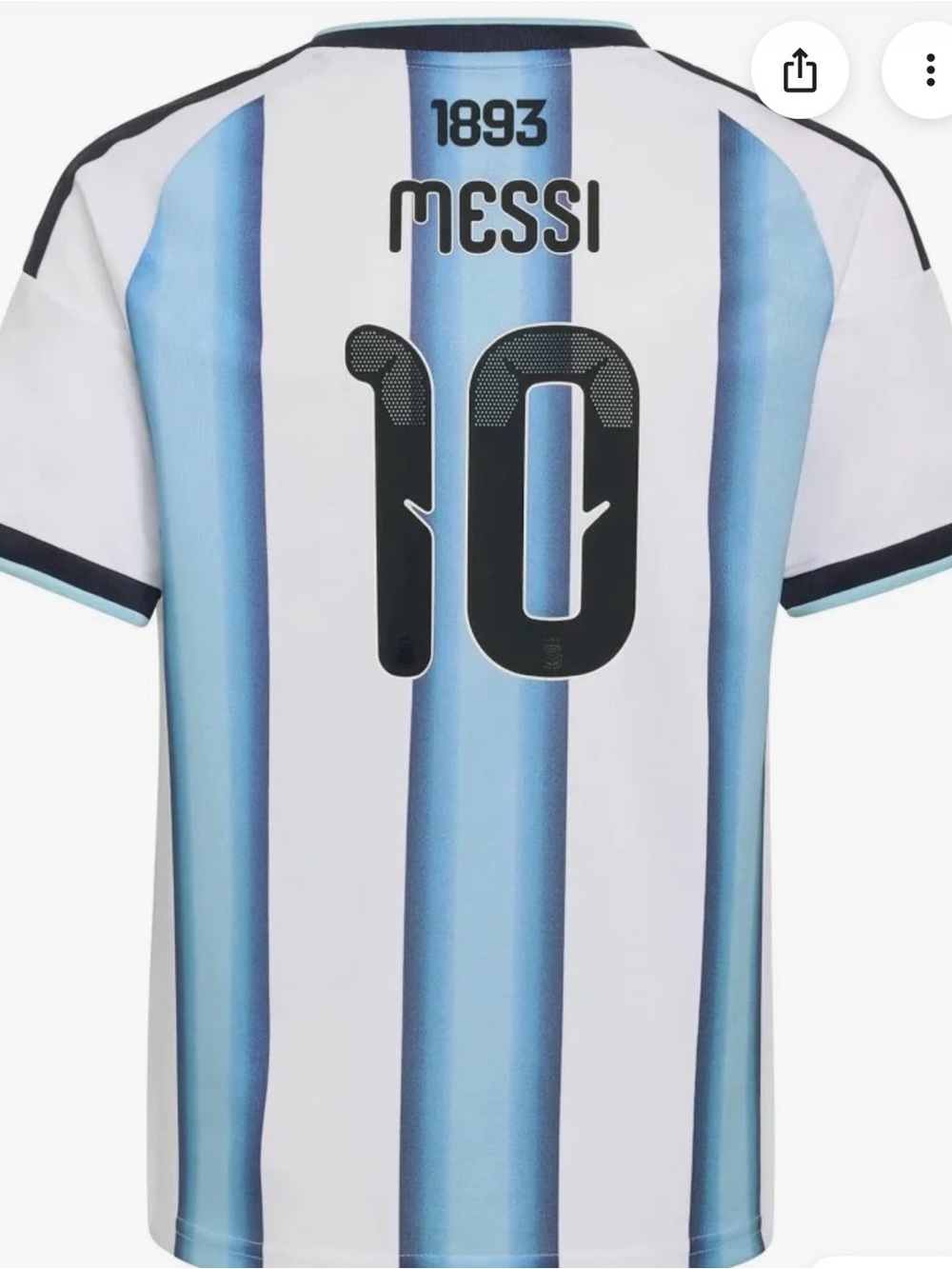 Messi Youth Argentina Striped World Cup Soccer Jersey - #10